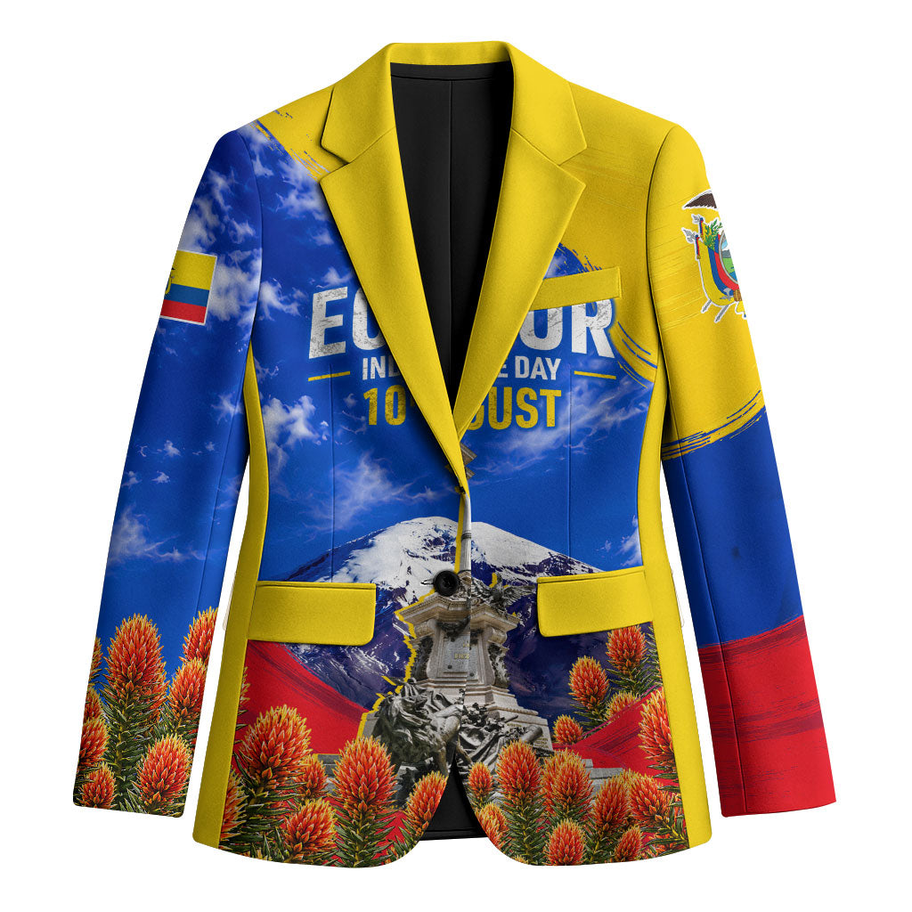 Ecuador Independence Day Blazer Patriotic Andean Condor Monument And Mountain