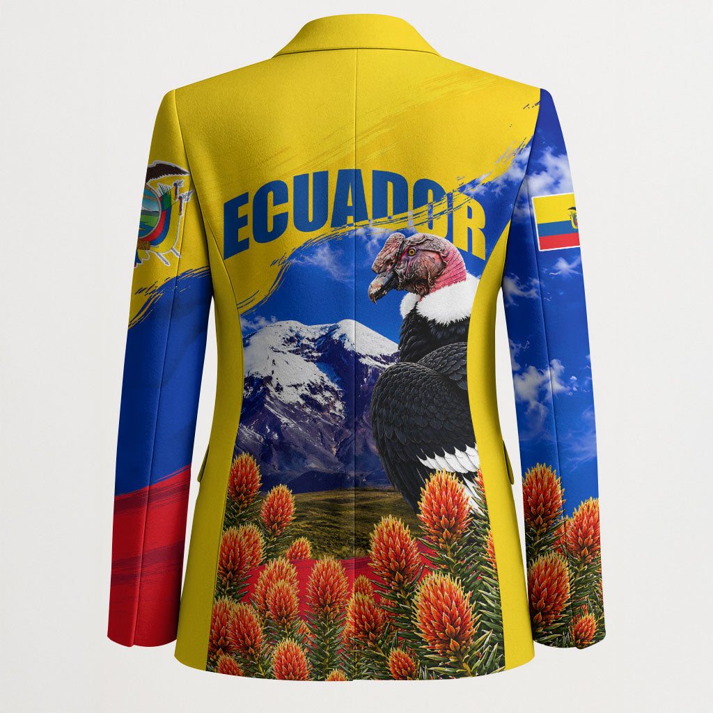 Ecuador Independence Day Blazer Patriotic Andean Condor Monument And Mountain