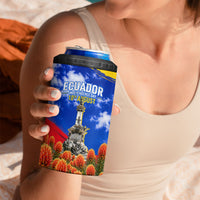 Ecuador Independence Day 4 in 1 Can Cooler Tumbler Patriotic Andean Condor Monument And Mountain