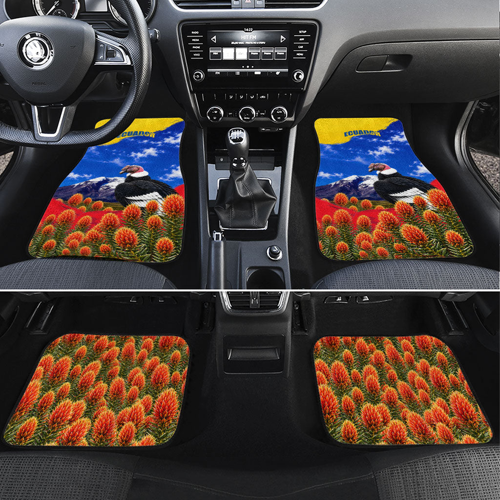 Ecuador Independence Day Car Mats Patriotic Andean Condor Monument And Mountain