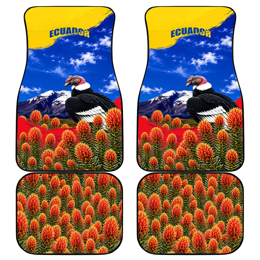 Ecuador Independence Day Car Mats Patriotic Andean Condor Monument And Mountain