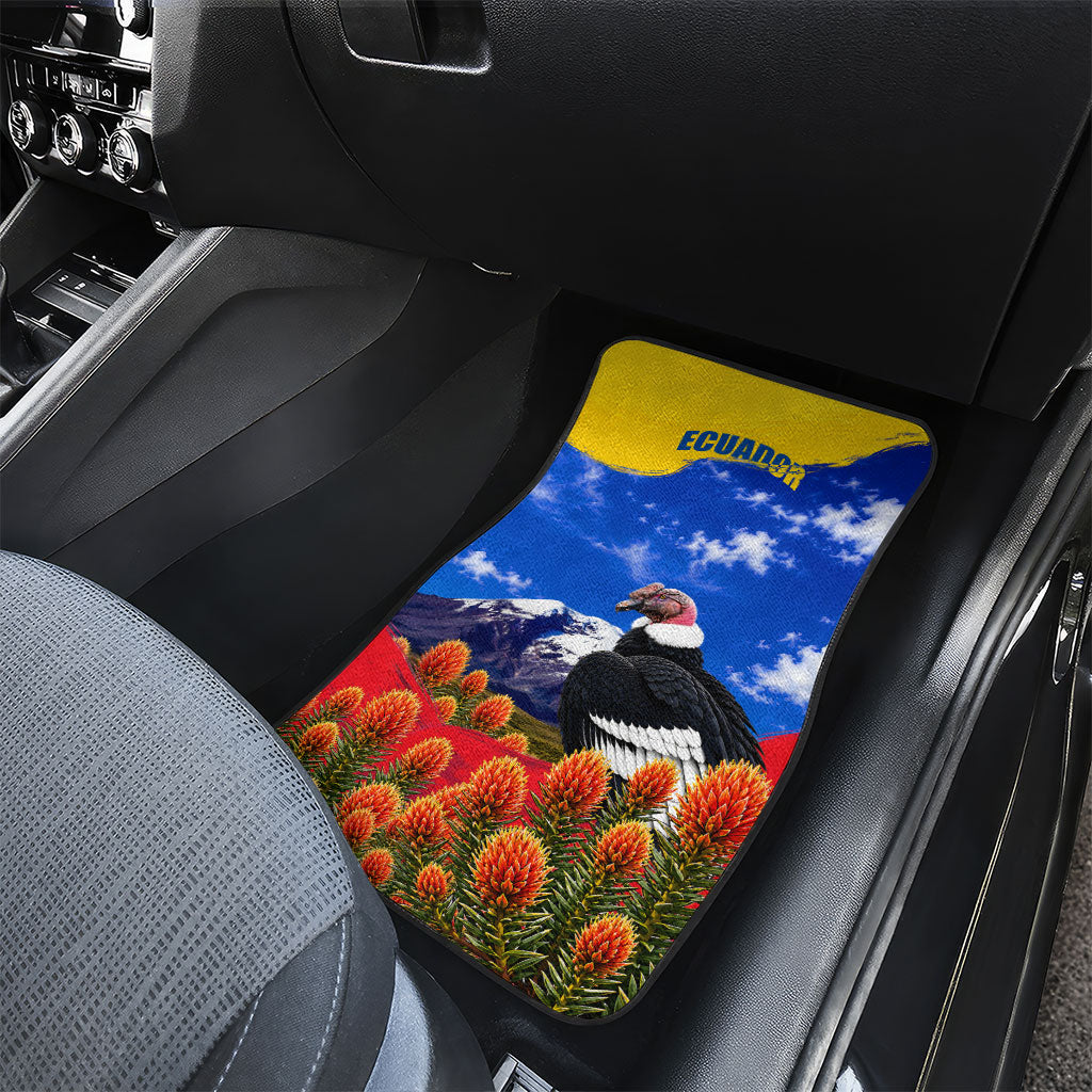 Ecuador Independence Day Car Mats Patriotic Andean Condor Monument And Mountain