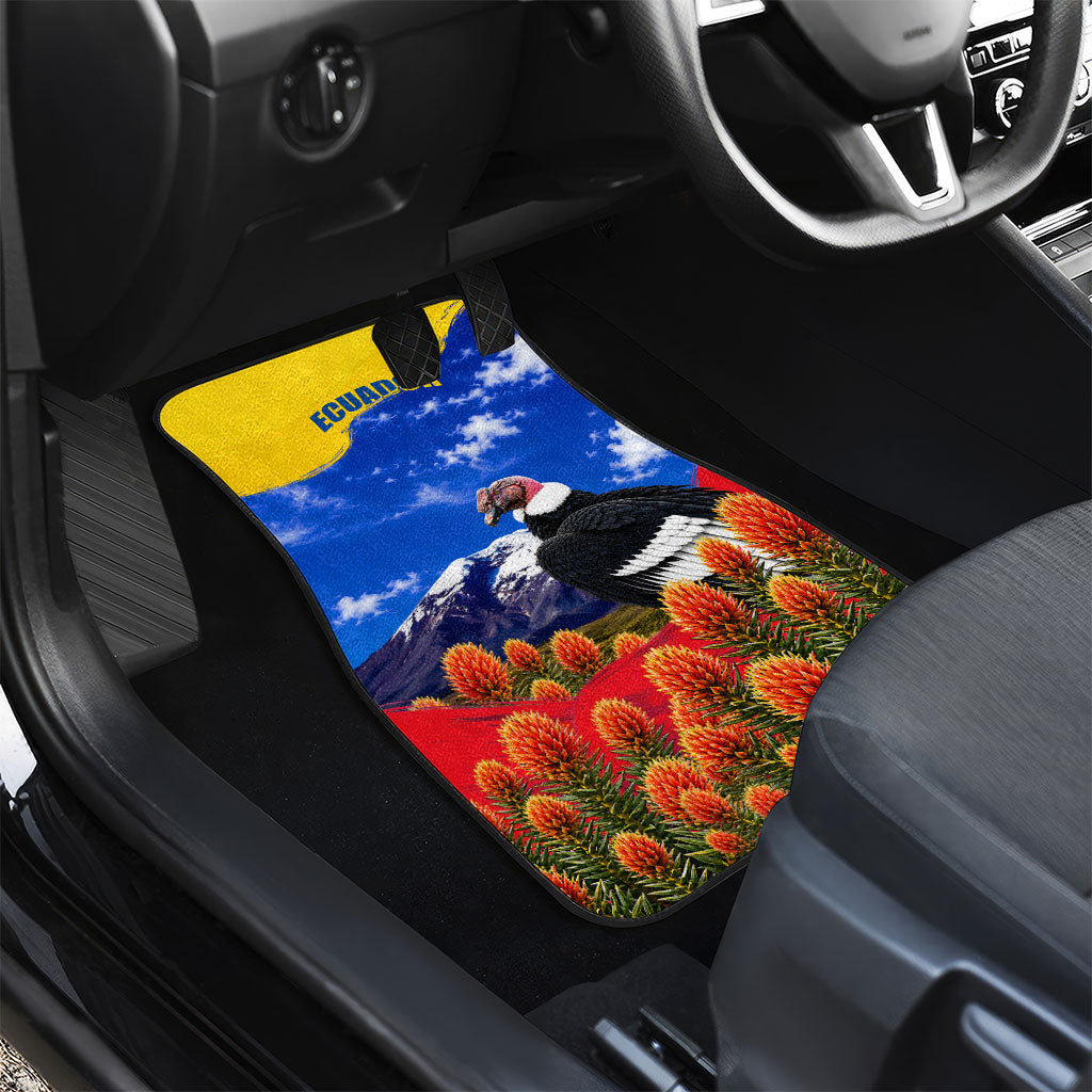 Ecuador Independence Day Car Mats Patriotic Andean Condor Monument And Mountain