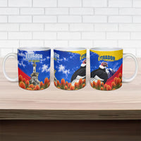 Ecuador Independence Day Ceramic Mug Patriotic Andean Condor Monument And Mountain