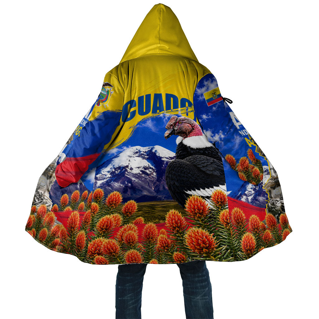 Ecuador Independence Day Cloak Patriotic Andean Condor Monument And Mountain