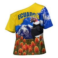 Ecuador Independence Day Cross Shoulder Shirt Patriotic Andean Condor Monument And Mountain