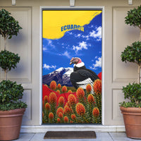 Ecuador Independence Day Door Cover Patriotic Andean Condor Monument And Mountain