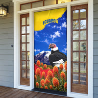 Ecuador Independence Day Door Cover Patriotic Andean Condor Monument And Mountain
