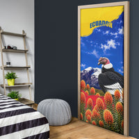 Ecuador Independence Day Door Cover Patriotic Andean Condor Monument And Mountain