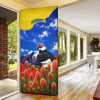Ecuador Independence Day Door Cover Patriotic Andean Condor Monument And Mountain