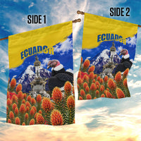 Ecuador Independence Day Garden Flag Patriotic Andean Condor Monument And Mountain