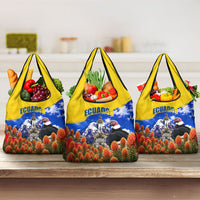 Ecuador Independence Day Grocery Bag Patriotic Andean Condor Monument And Mountain