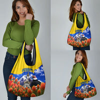 Ecuador Independence Day Grocery Bag Patriotic Andean Condor Monument And Mountain
