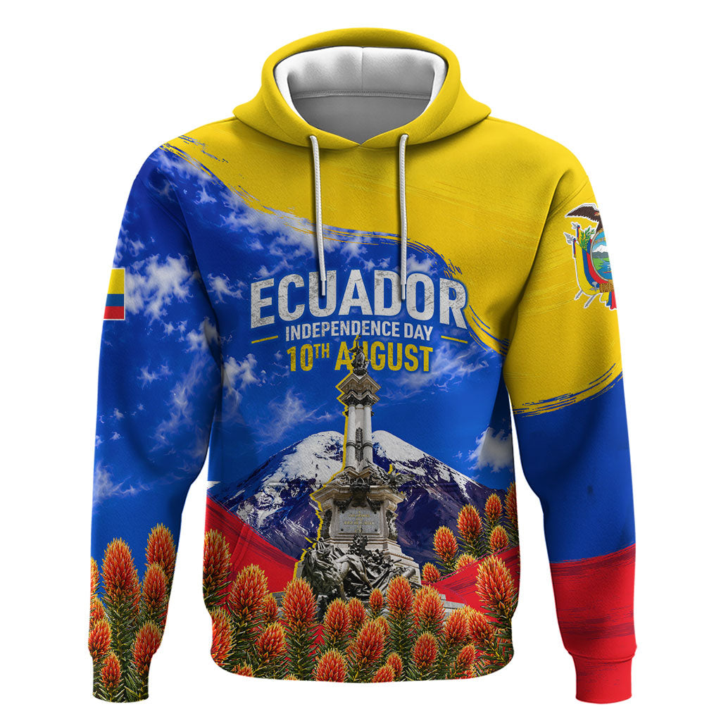 Ecuador Independence Day Hoodie Patriotic Andean Condor Monument And Mountain