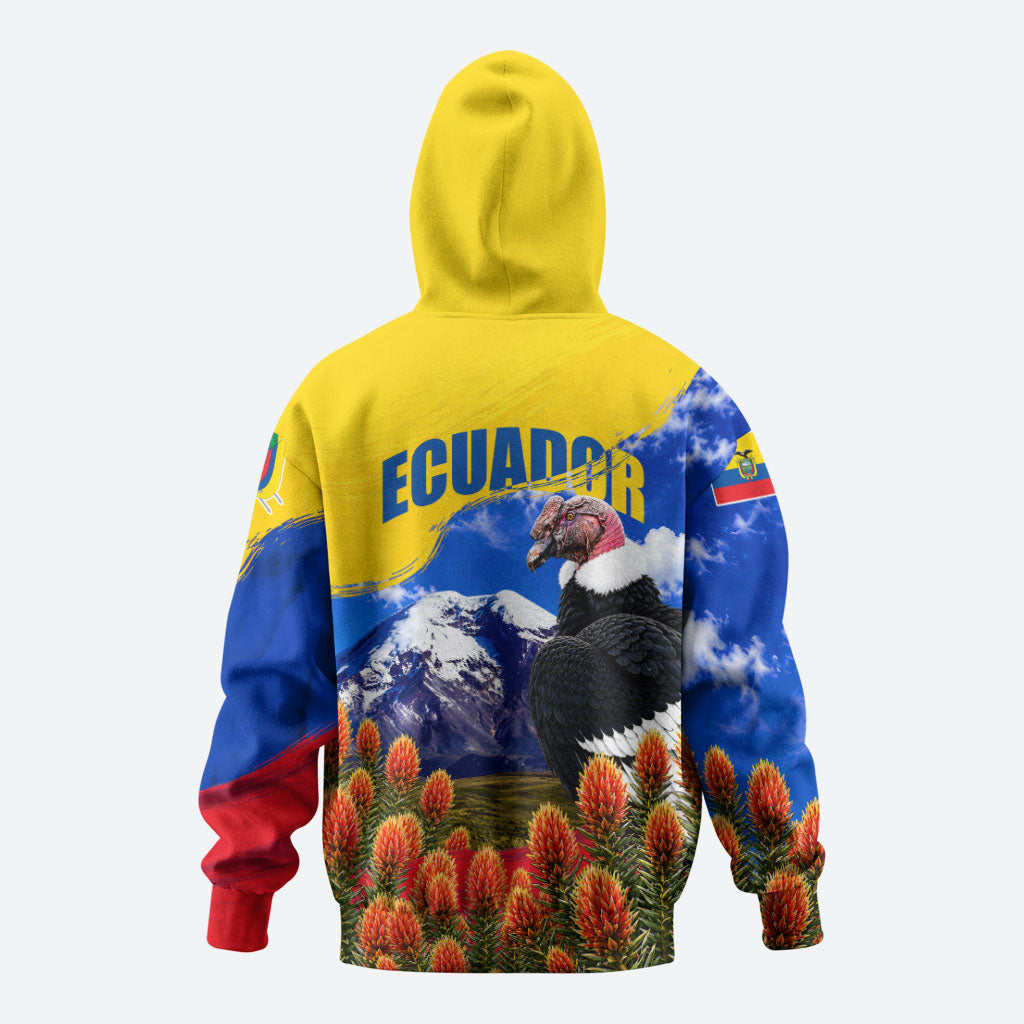 Ecuador Independence Day Hoodie Patriotic Andean Condor Monument And Mountain