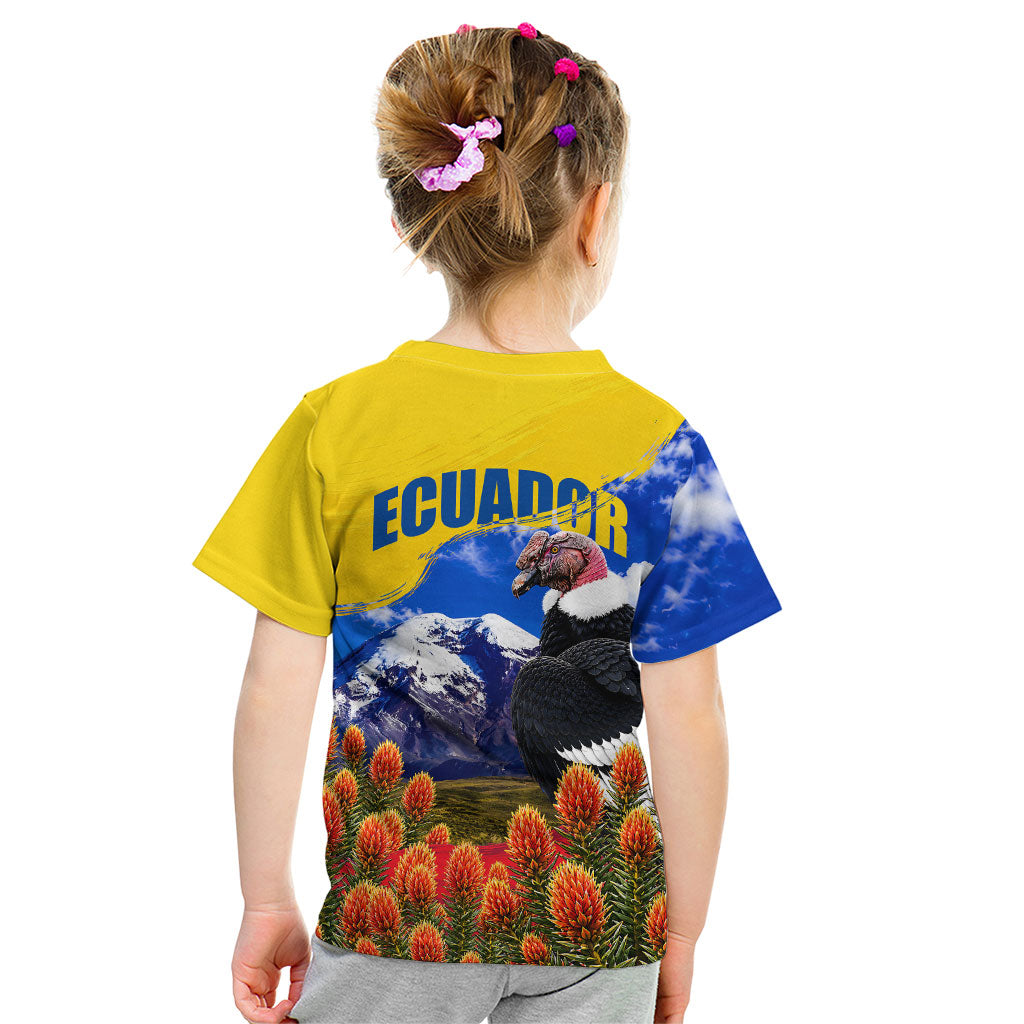 Ecuador Independence Day Kid T Shirt Patriotic Andean Condor Monument And Mountain