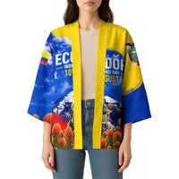 Ecuador Independence Day Kimono Patriotic Andean Condor Monument And Mountain