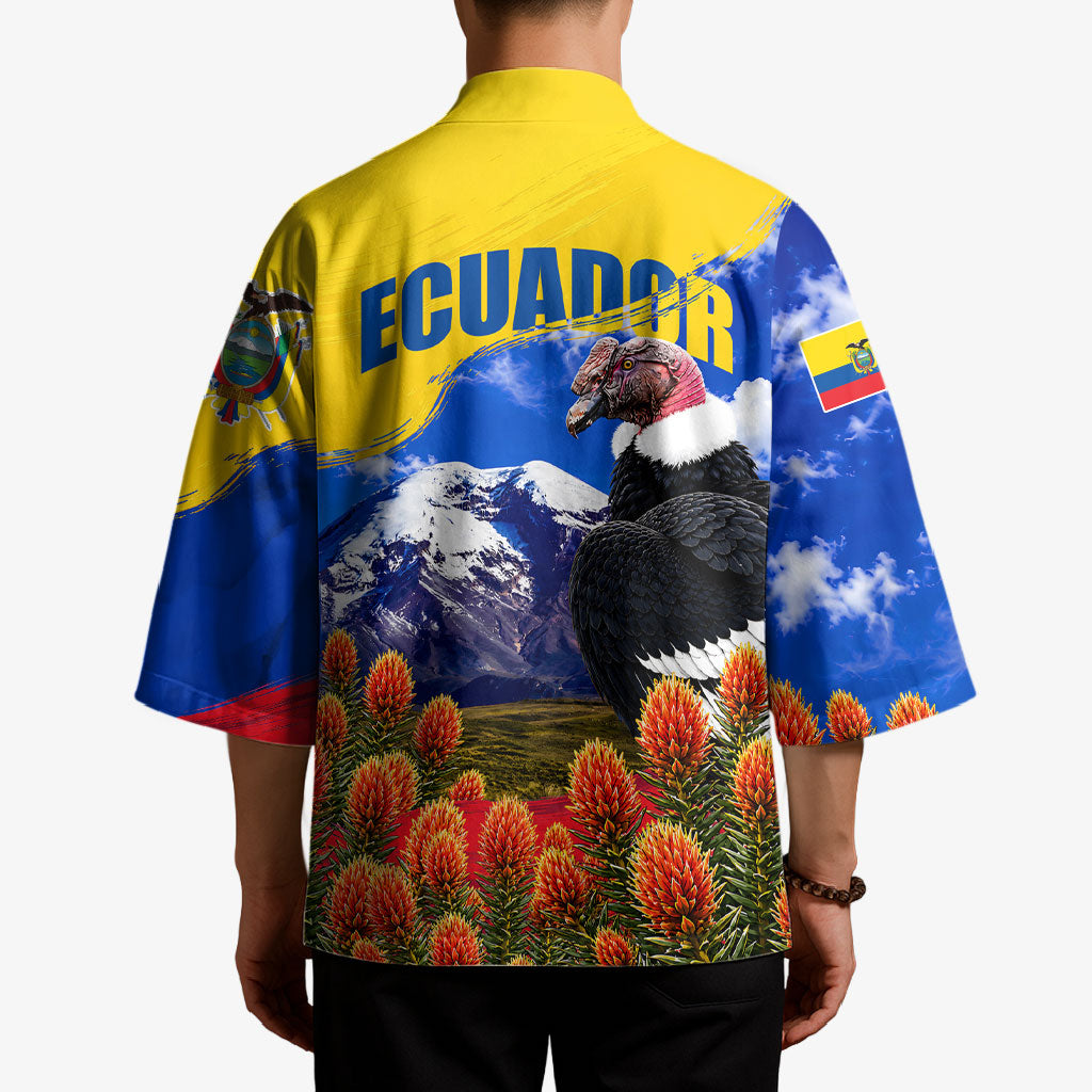 Ecuador Independence Day Kimono Patriotic Andean Condor Monument And Mountain