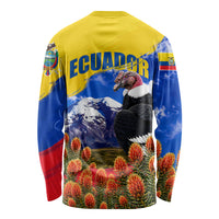 Ecuador Independence Day Long Sleeve Shirt Patriotic Andean Condor Monument And Mountain