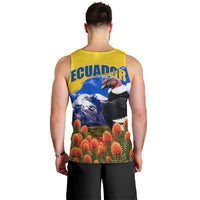 Ecuador Independence Day Men Tank Top Patriotic Andean Condor Monument And Mountain