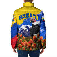 Ecuador Independence Day Padded Jacket Patriotic Andean Condor Monument And Mountain