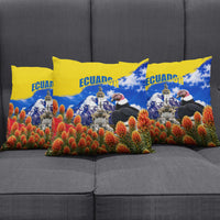 Ecuador Independence Day Pillow Cover Patriotic Andean Condor Monument And Mountain