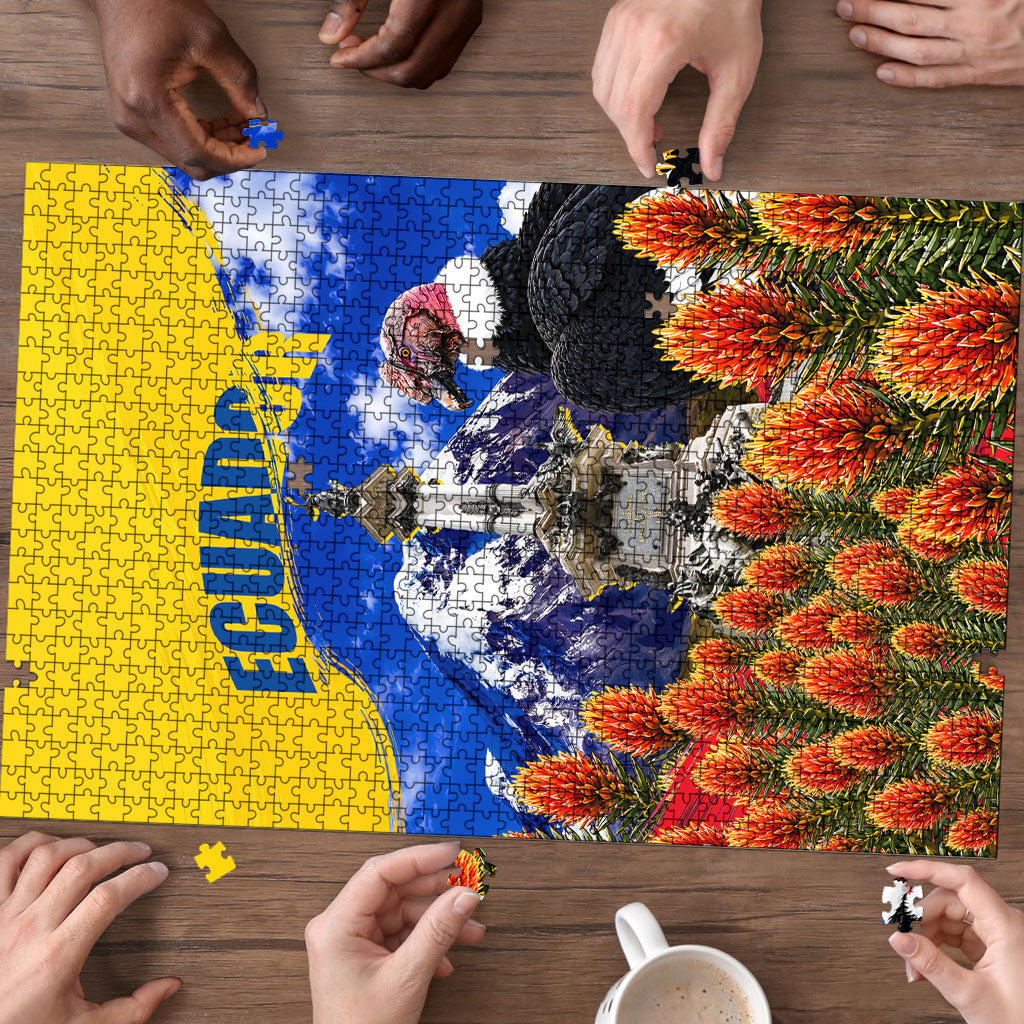 Ecuador Independence Day Puzzle Patriotic Andean Condor Monument And Mountain