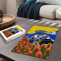 Ecuador Independence Day Puzzle Patriotic Andean Condor Monument And Mountain