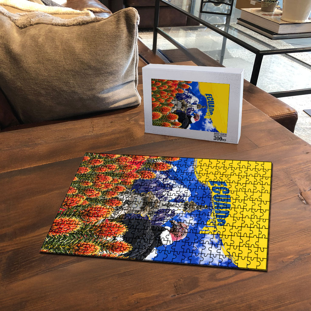 Ecuador Independence Day Puzzle Patriotic Andean Condor Monument And Mountain