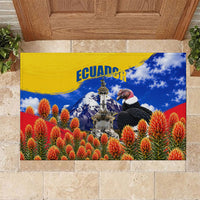 Ecuador Independence Day Rubber Doormat Patriotic Andean Condor Monument And Mountain