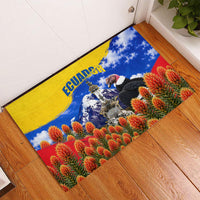 Ecuador Independence Day Rubber Doormat Patriotic Andean Condor Monument And Mountain