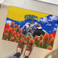 Ecuador Independence Day Rubber Doormat Patriotic Andean Condor Monument And Mountain