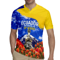 Ecuador Independence Day Rugby Jersey Patriotic Andean Condor Monument And Mountain