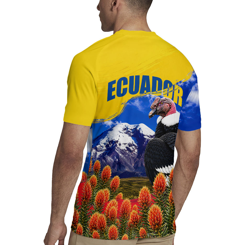 Ecuador Independence Day Rugby Jersey Patriotic Andean Condor Monument And Mountain
