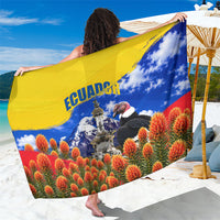 Ecuador Independence Day Sarong Patriotic Andean Condor Monument And Mountain