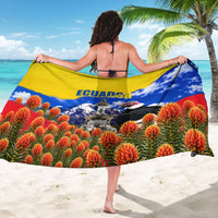 Ecuador Independence Day Sarong Patriotic Andean Condor Monument And Mountain