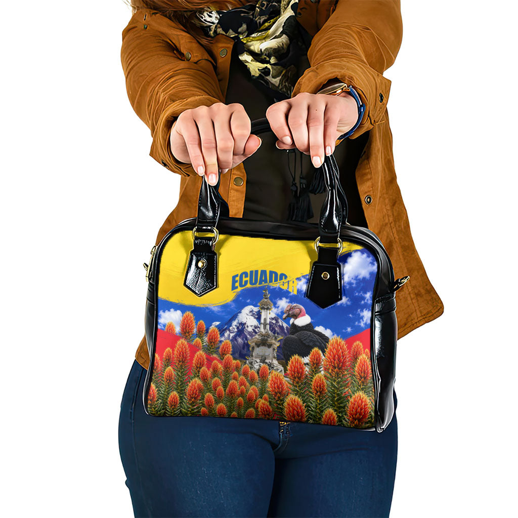 Ecuador Independence Day Shoulder Handbag Patriotic Andean Condor Monument And Mountain