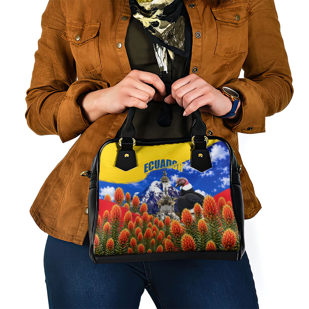 Ecuador Independence Day Shoulder Handbag Patriotic Andean Condor Monument And Mountain