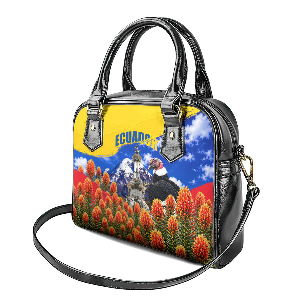 Ecuador Independence Day Shoulder Handbag Patriotic Andean Condor Monument And Mountain