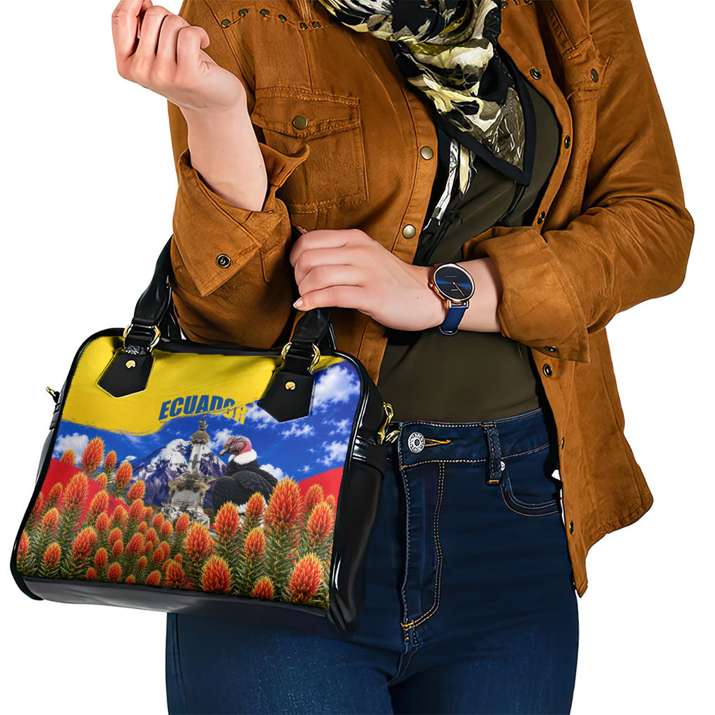 Ecuador Independence Day Shoulder Handbag Patriotic Andean Condor Monument And Mountain