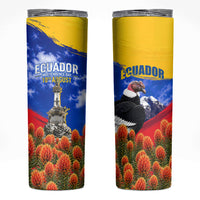 Ecuador Independence Day Skinny Tumbler Patriotic Andean Condor Monument And Mountain