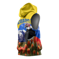 Ecuador Independence Day Sleeveless Hoodie Patriotic Andean Condor Monument And Mountain