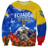 Ecuador Independence Day Sweatshirt Patriotic Andean Condor Monument And Mountain