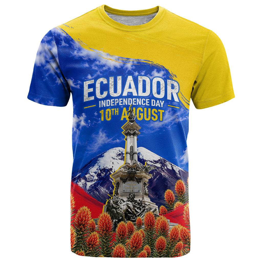 Ecuador Independence Day T Shirt Patriotic Andean Condor Monument And Mountain