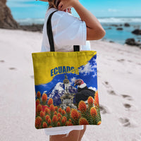 Ecuador Independence Day Tote Bag Patriotic Andean Condor Monument And Mountain