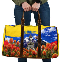 Ecuador Independence Day Travel Bag Patriotic Andean Condor Monument And Mountain