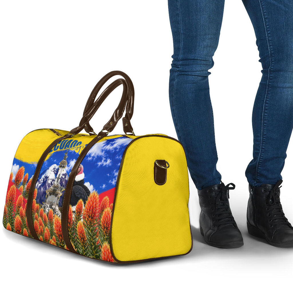 Ecuador Independence Day Travel Bag Patriotic Andean Condor Monument And Mountain