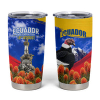 Ecuador Independence Day Tumbler Cup Patriotic Andean Condor Monument And Mountain