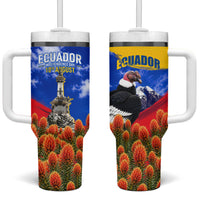 Ecuador Independence Day Tumbler With Handle Patriotic Andean Condor Monument And Mountain
