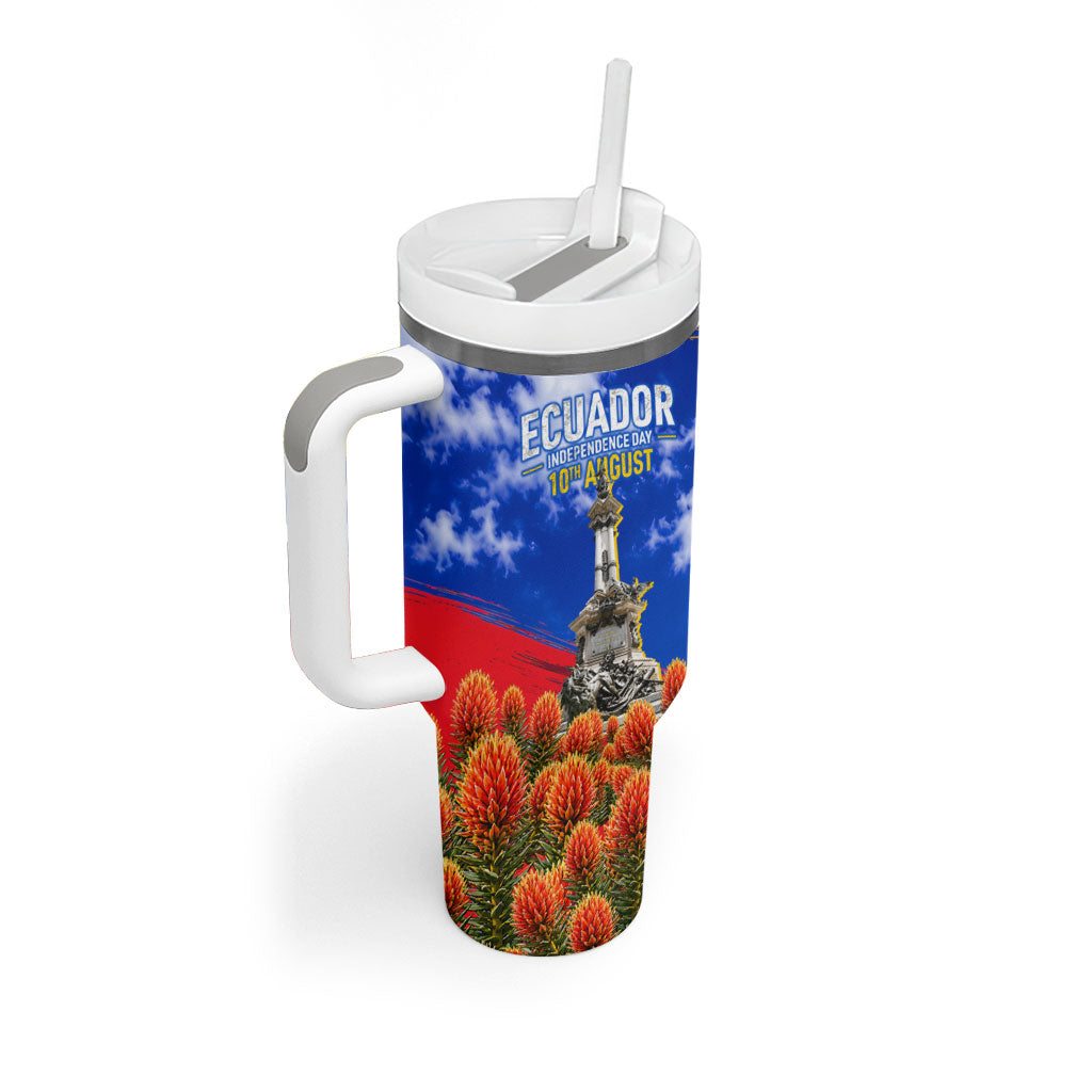 Ecuador Independence Day Tumbler With Handle Patriotic Andean Condor Monument And Mountain